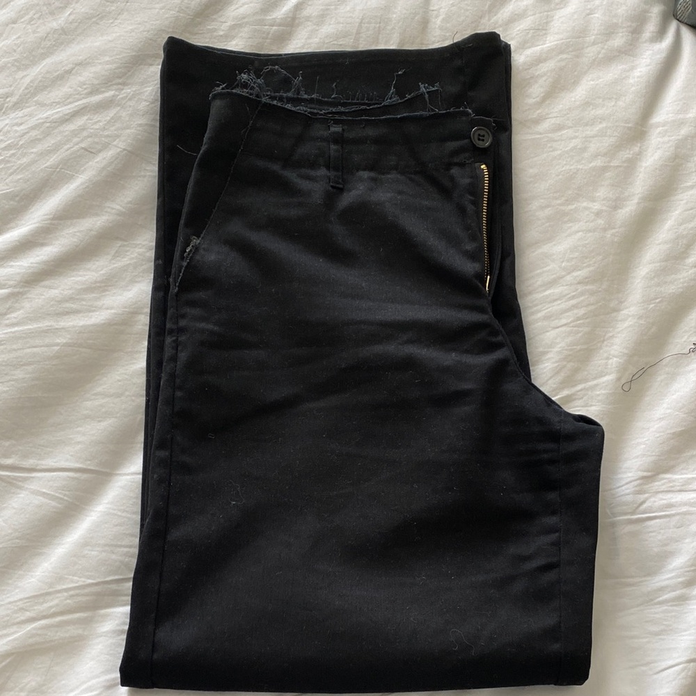 H&M Black Frayed Waist Pants